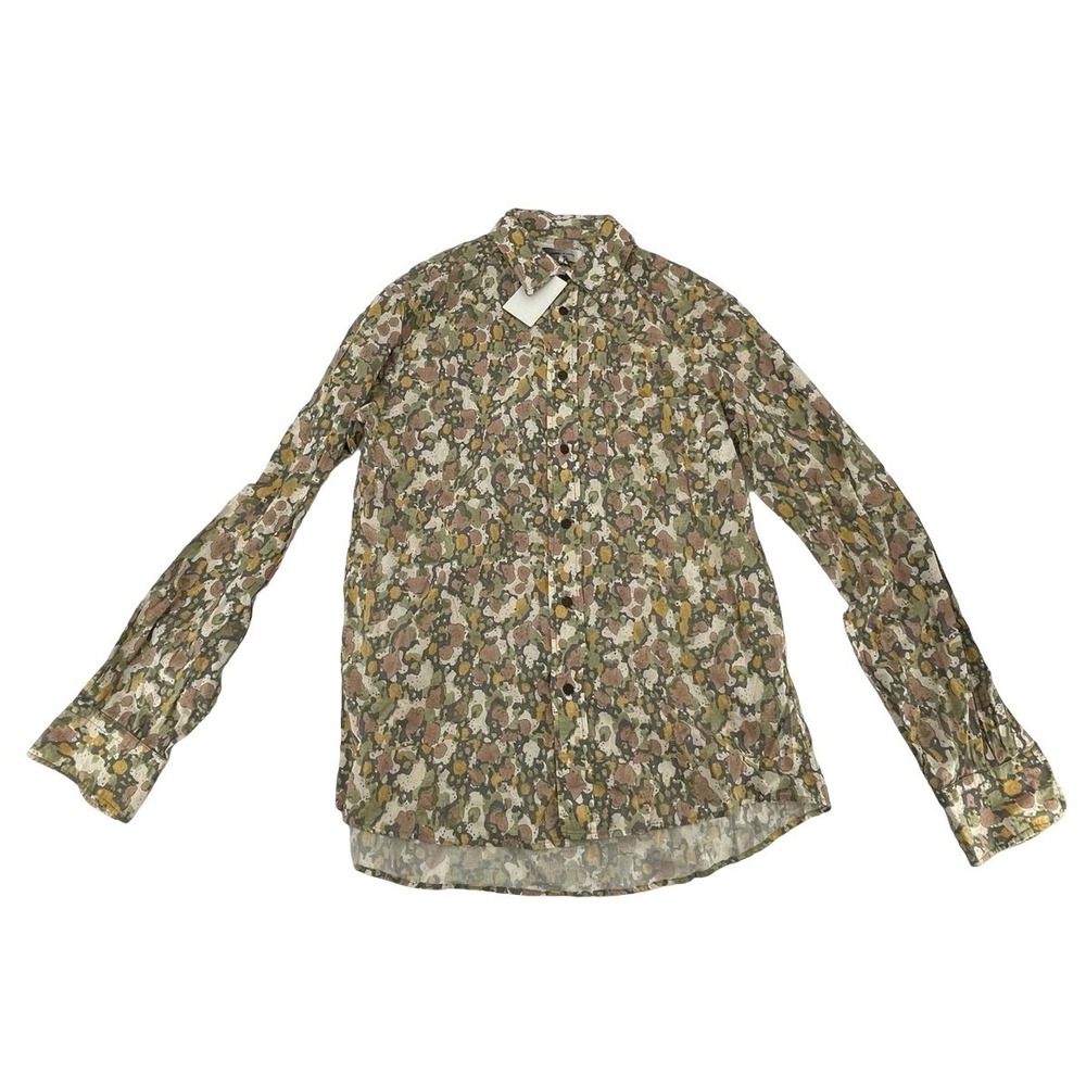 **VERIFY** Isabel Marant Women's Shirt Ilakob Floral Camo Green Cotton Small